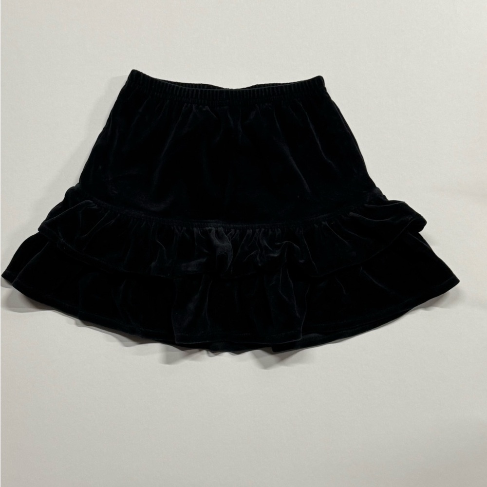 Hanna Andersson Black Velvet Ruffle Skirt